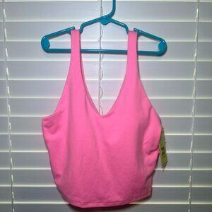 Women's Flex Light Support V-Neck Cropped Sports Bra - All In Motion, Pink, XS.